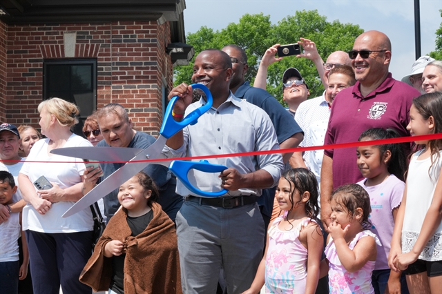 Modrzjewski Playfield ribbon-cutting ceremony